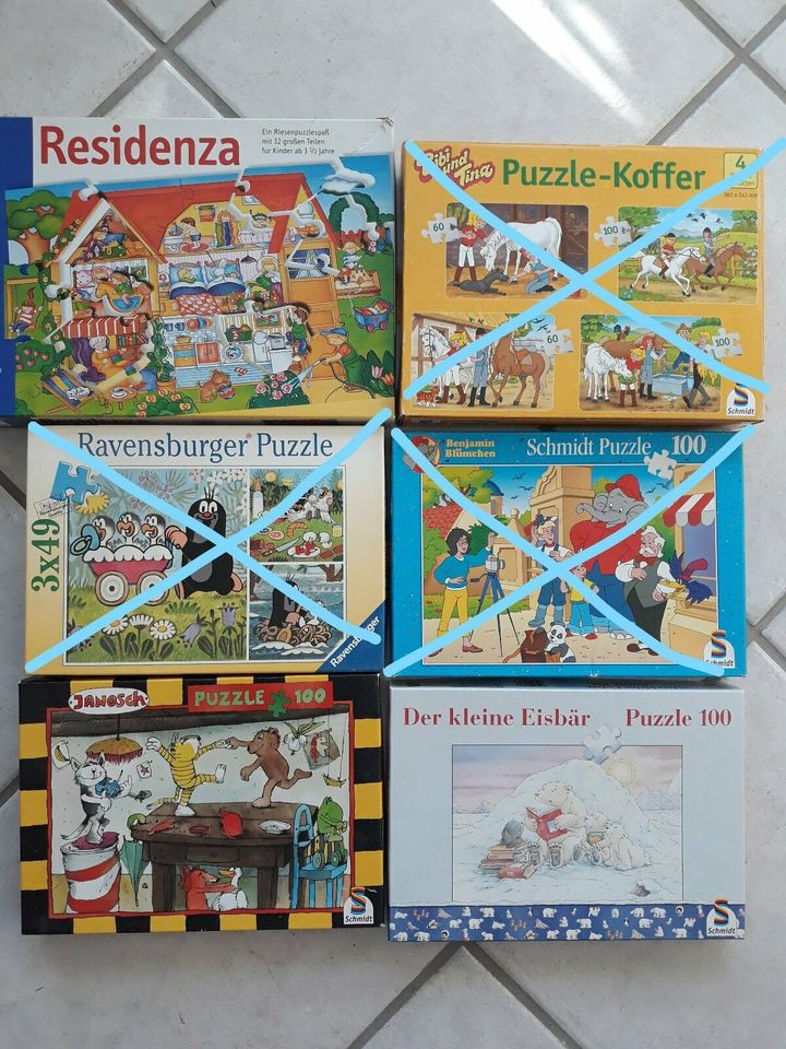 Puzzle 3+2 gratis-Janosch, Der kleine Eisbär,Selecta Riesenpuzzle in Störnstein