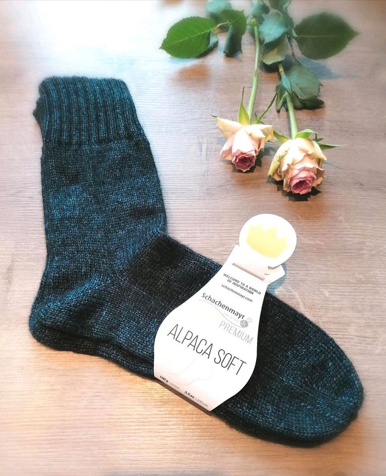 Warme Wollsocken mit Alpakawolle Regia Alpaca Soft neu Handarbeit in Emstek