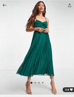 Plissiertes Midikleid ASOS Tannengrün Sachsen - Rosenbach Vorschau