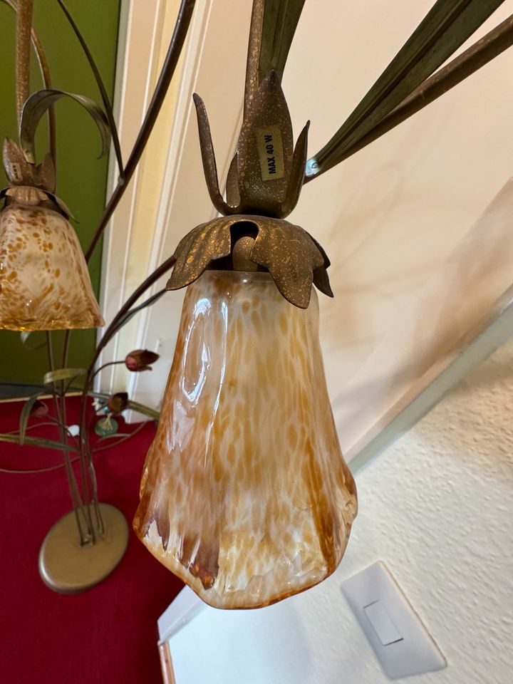 Sorpetaler Stehlampe Lampe Murano Glas Gold Rosen in Bergisch Gladbach