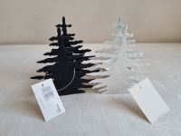 2 Teelichthalter schwarz und weiß – Tannenbäume –  mit Glitzer Nordrhein-Westfalen - Bergheim Vorschau