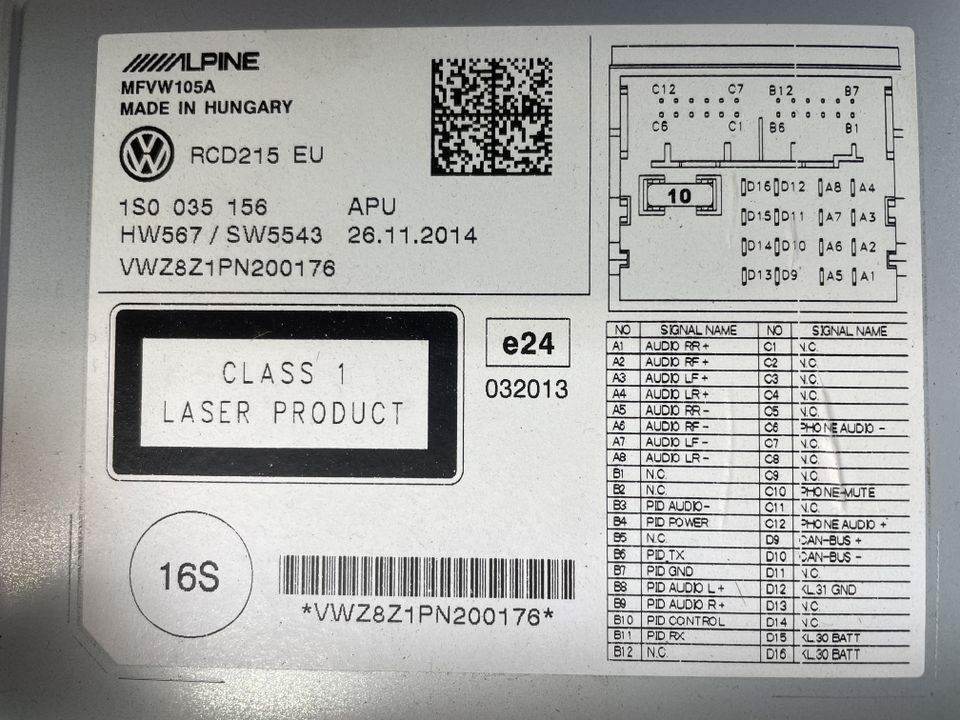 CD-Radio ALPINE RCD 215 EU in Ebersbach bei Großenhain