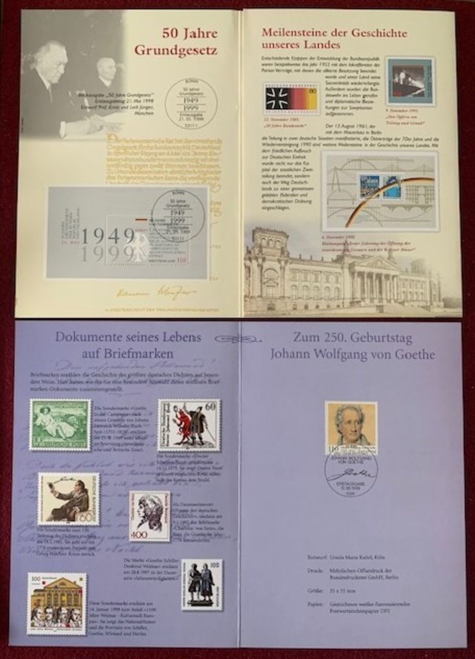 29 Belege Treue-/Jahresgaben der Deutschen Post 1988 - 2011 in Bad Waldsee