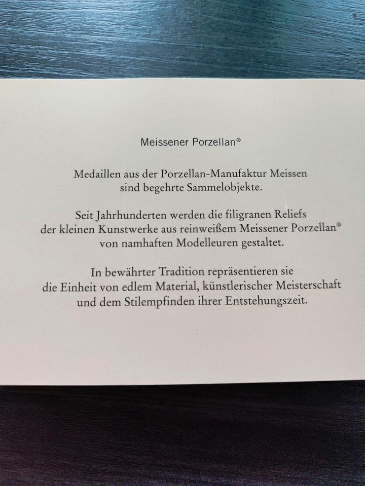 Möser Meissner Porzelan Medaille 1050 Jahre Möser Gartenstadt in Burg