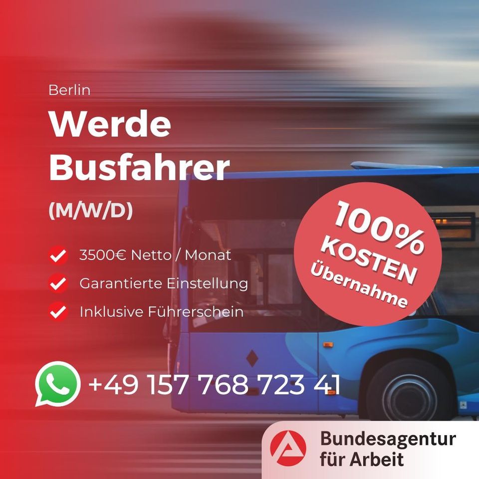 Werde Busfahrer ❗️ inkl. PKW Führerschein & Netto 3200€ ✅ in Berlin