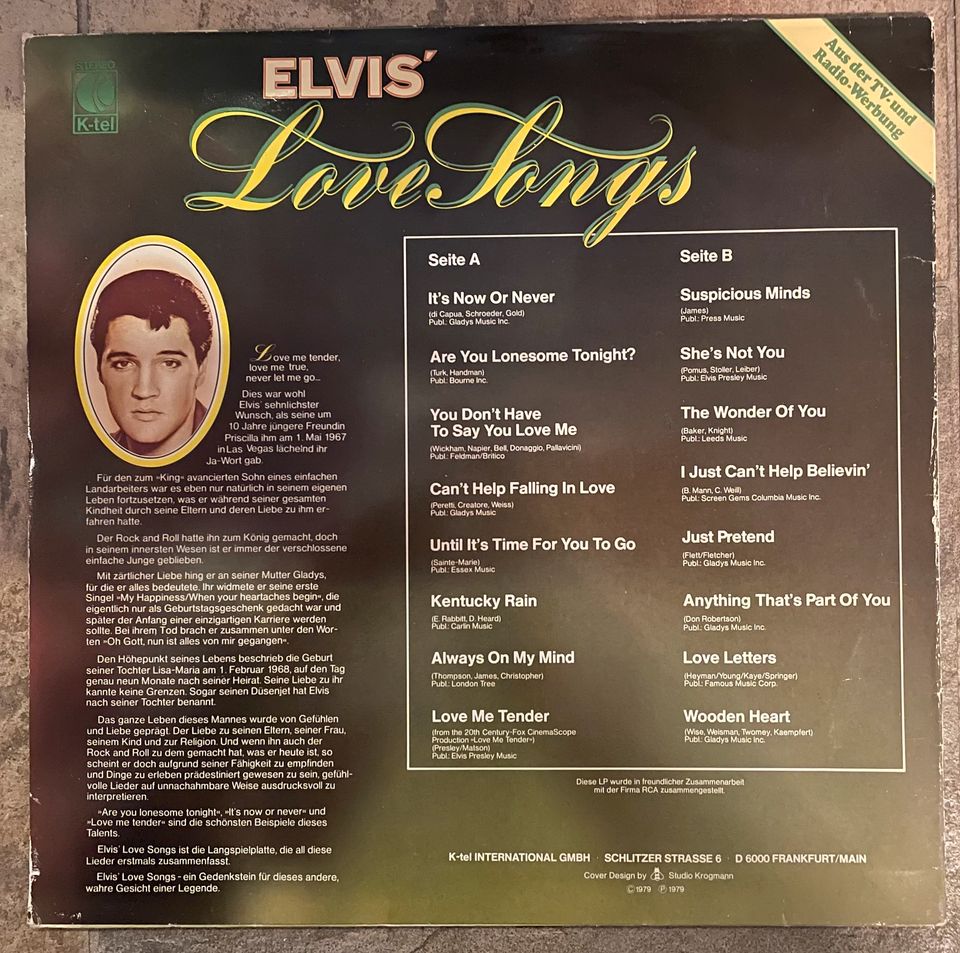 Schallplatte LP Elvis Presley in Karlstein