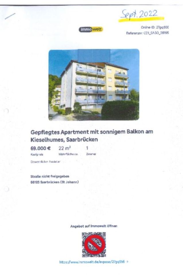 Wohnungsverkauf in Saarbrücken