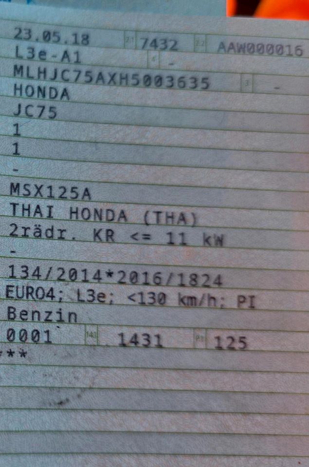 Honda MSX 125 in Fröndenberg (Ruhr)