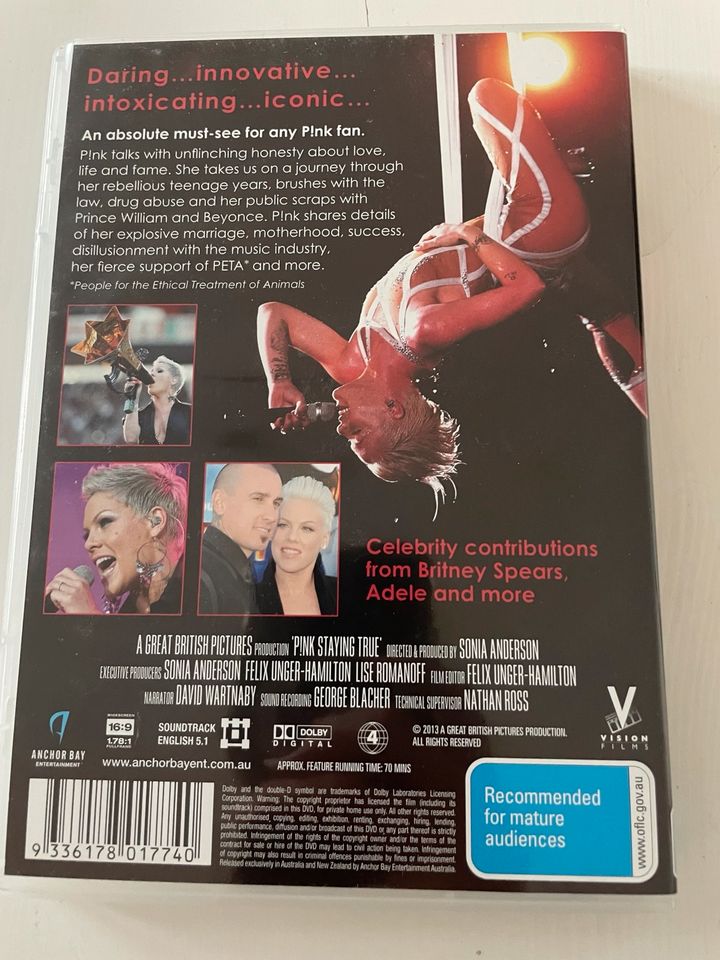 P!nk Pink DVD Staying True - An Unauthorized Biography in Berlin