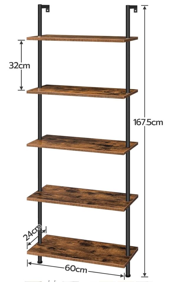 4x HOOBRO 5 stöckiges Leiterregal, rustikaler Holzstil in Köln