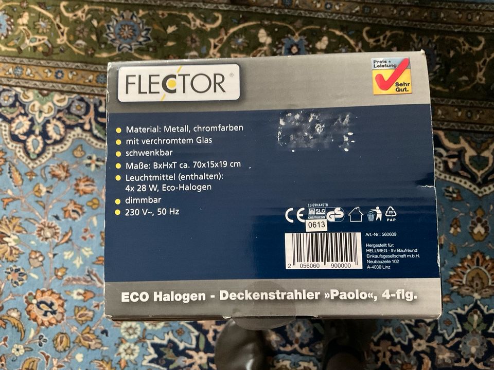 Eco Halogen Deckenstrahler, 4flammig, neu, OVP in Glashütten