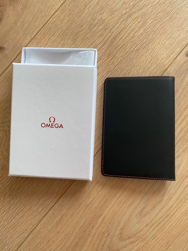 Omega Brieftasche Cardholder Wallet Leder Geldbörse Etui Uhr Neu in Glinde