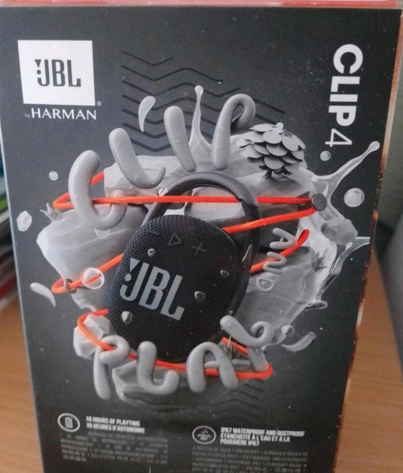 JBL Clip 4 schwarz, Tragbarer Bluetooth-Lautsprecher, Neu in Hoyerswerda