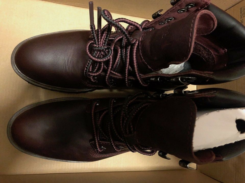 Timberland Damen Stiefel London Square Boot Burgundy Bordeaux 39 in Berlin