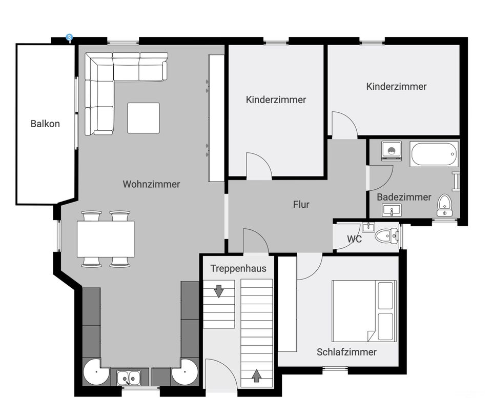 Herrliche 4-Zimmerwohnung mit wunderschöner Aussicht in den Schwarzwald in Neuenbürg