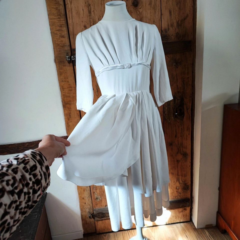 Original 50s 50er 1950 Kleid Hochzeitskleid Standesamt Vintage in Traunreut