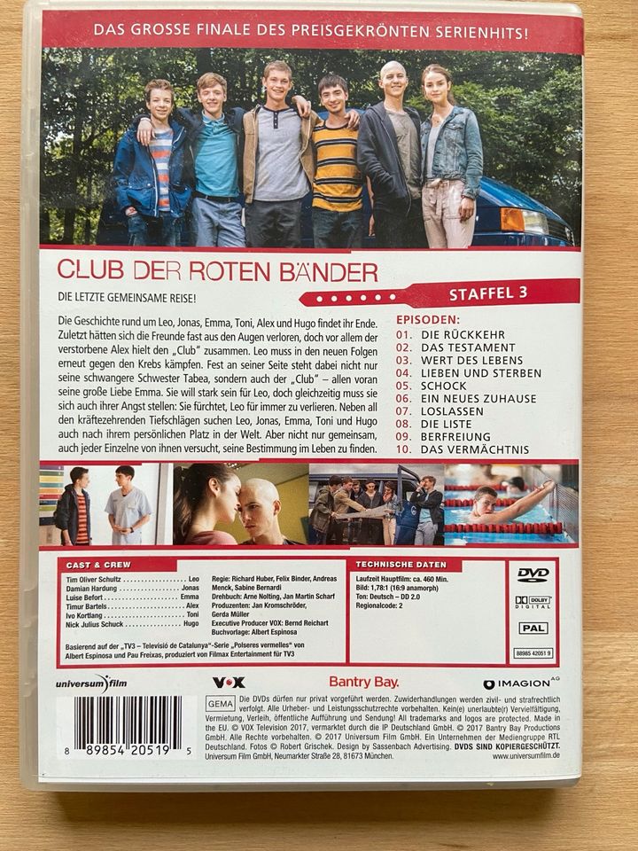 „Club der roten Bänder“ Staffel 1, 2 & 3 auf DVD - teilweise NEU in Mettingen