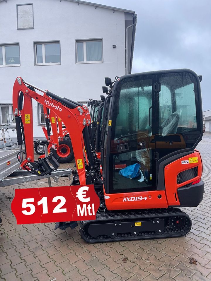 Kubota KX019-4 mit Powertilt, 1,9t Minibagger 512€ mtl. in Petersberg (Saalekreis)