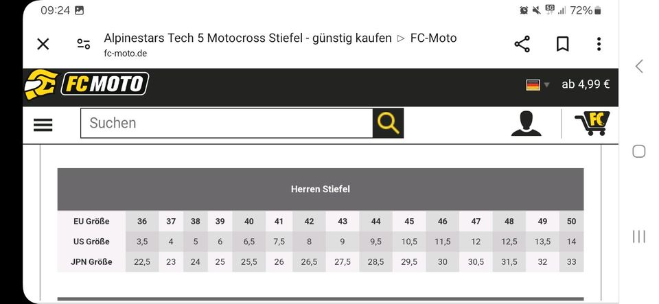 Motorradstiefel Alpinestars Tech 5 Motocross Stiefel in Unterschleißheim