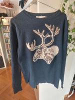 Pullover Strick navy-blau mit Hirsch-Motiv M L.O.G.G. H&M Saarland - Saarlouis Vorschau