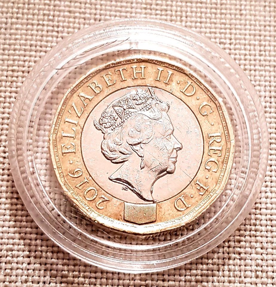 One Pound 1 Pfund Münze Elisabeth ll 2016 Großbritannien in Michelstadt