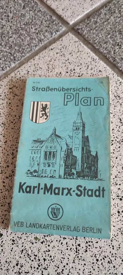 Stadtplan Straßenübersichtsplan Karl-Marx-Stadt Chemnitz DDR 1966 in Langenfeld