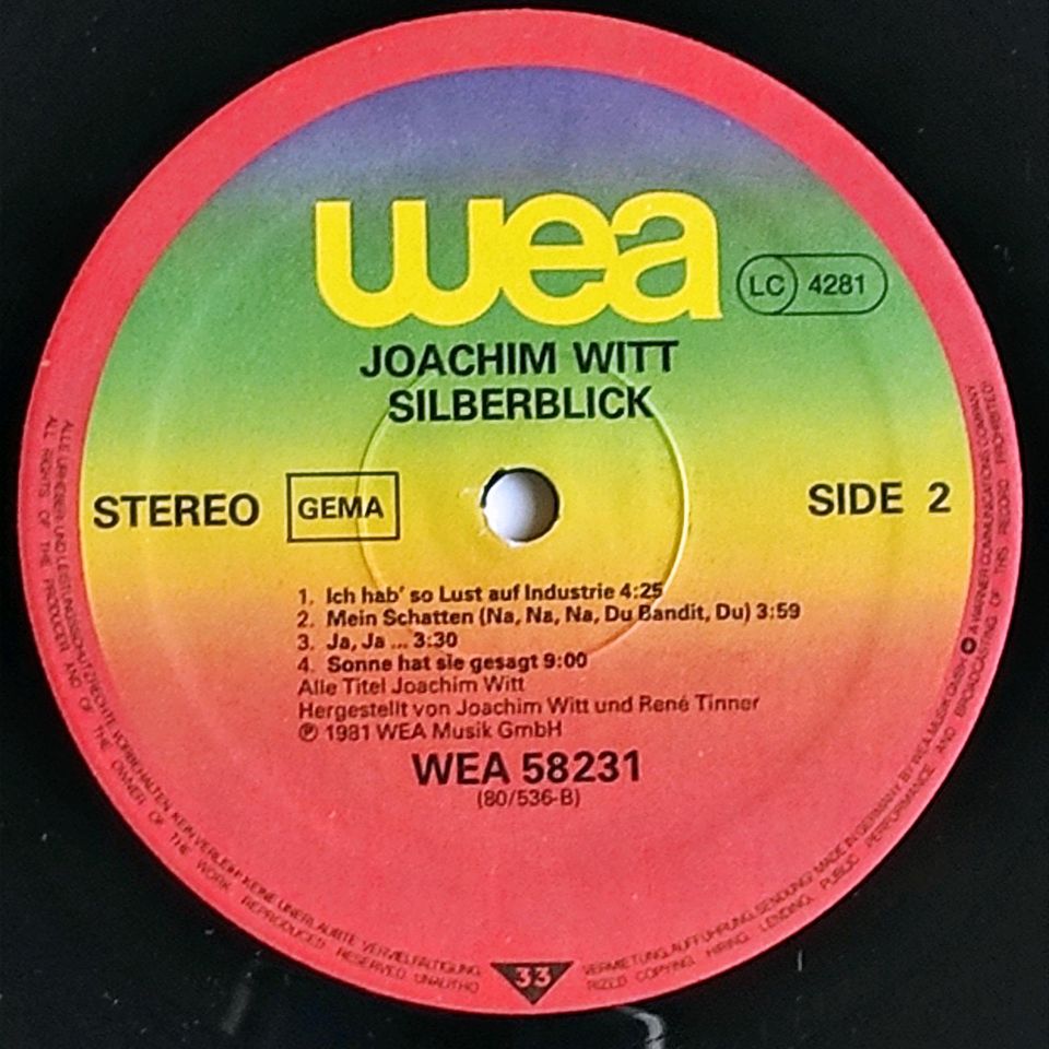Vinyl-LP, Joachim Witt, Silberblick in Osnabrück