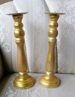 2 schöne große Kerzenständer gold Holz Shabby chic Hessen - Hungen Vorschau