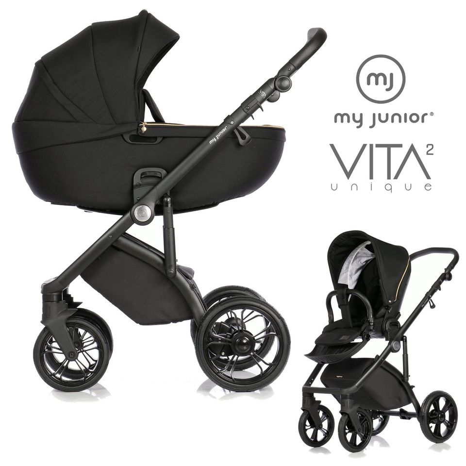 My Junior VITA unique 2 - 2in1 Kinderwagen-Set - Black Beauty - XXL-Zubehörpaket - NEU in Fulda