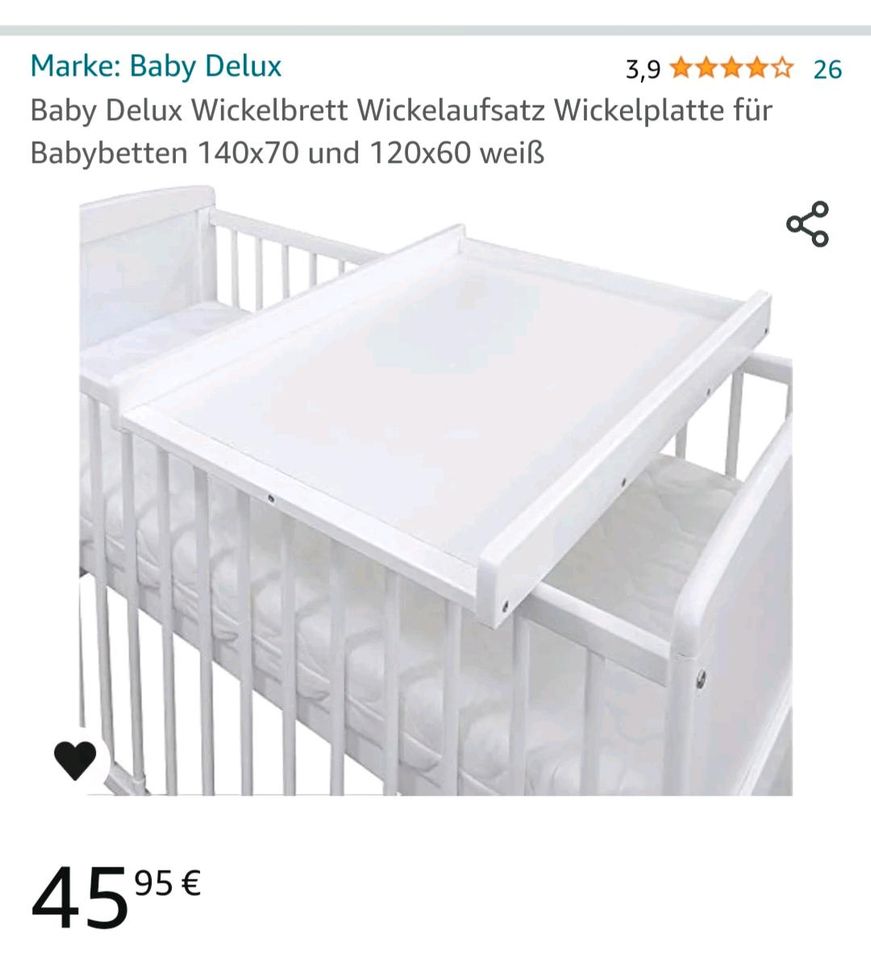 Baby-/Kleinkind-Bett und Wickelauflage in Linsengericht