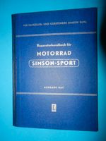 Reparaturhandbuch Reparaturanleitung  Motorrad Simson Sport 1957 Sachsen - Meerane Vorschau