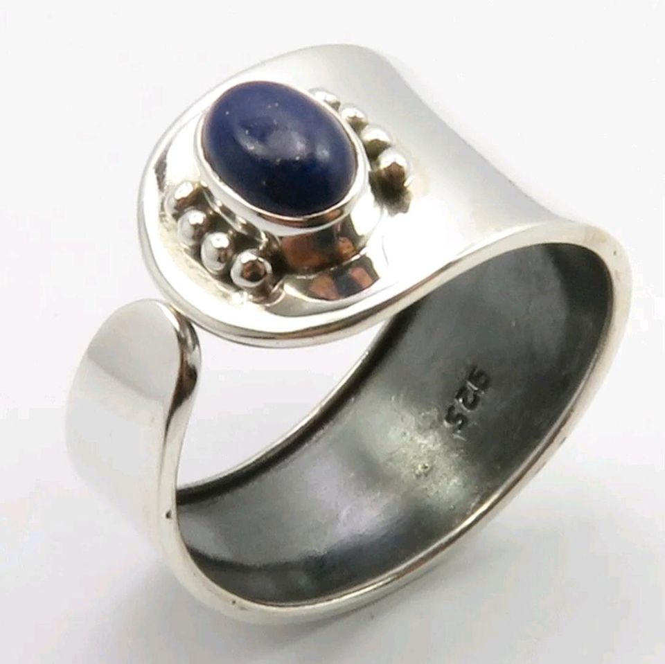 NEU solider 925 Sterling Silber Ring mit Lapislazuli, Gr.10 in Leipzig