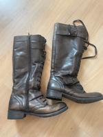 Tamaris schnür Stiefel 38 Leder Fell warm braun Bayern - Fürth Vorschau