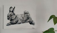 Kaninchen Hasenbild Tierbild Tierportrait Kunst Malerei Leinwand Nordrhein-Westfalen - Oberhausen Vorschau