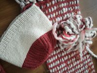 Lana Grossa Mütze und Schal Wolle rostrot/beige "Unikat gestrickt Bayern - Neusäß Vorschau