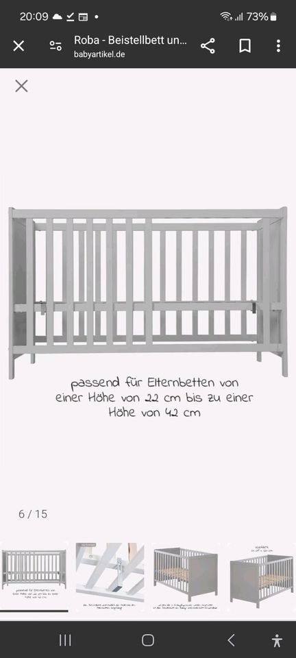 Babybett in Grau mit Alvi Matratze 60×120 in Bad Berka