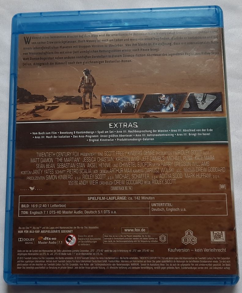 DER MARSIANER - BLURAY BLU-RAY BLUERAY in Schöningen