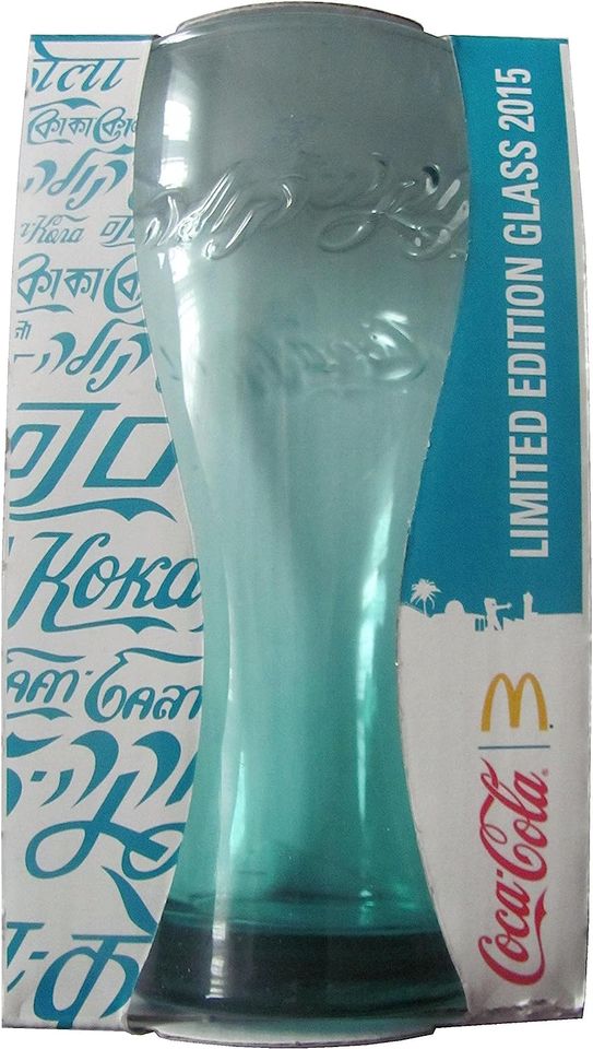 Coca Cola & Mc Donald´s - Hebräisch - Türkis 2015 Glas in Eilenburg