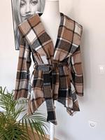 karierter Mantel mit Gürtel braun/schwarz/weiß NEU Bayern - Pechbrunn Vorschau