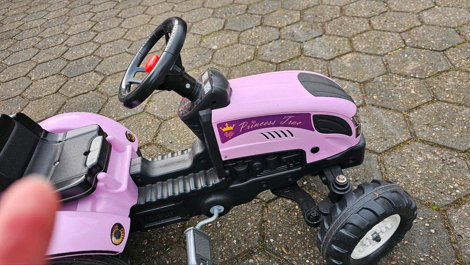 Falk Kinder Traktor, Rosa, Sehr gut erhalten, Mit Anhänger in Ankum