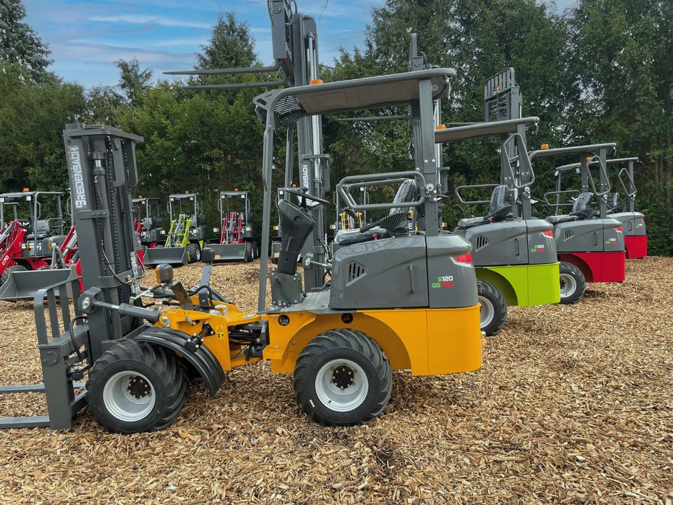 Geländestapler E120GS PRO elektrisch 1200 KG Hubkraft Elektro Stapler Gabelstapler 1,2t gelb in Ahaus