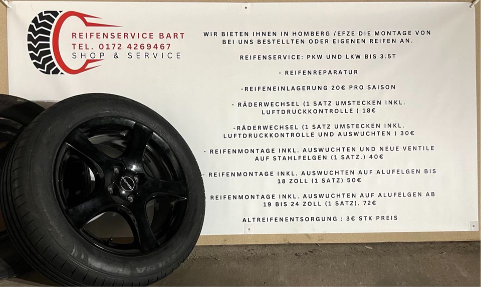 Reifenservice Reifenmontage Räderwechseln Reifen Auswuchten in Homberg (Efze)