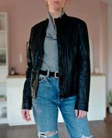 Lederjacke s.Oliver 38 40 Schwarz Black Boxy Biker Bayern - Volkach Vorschau