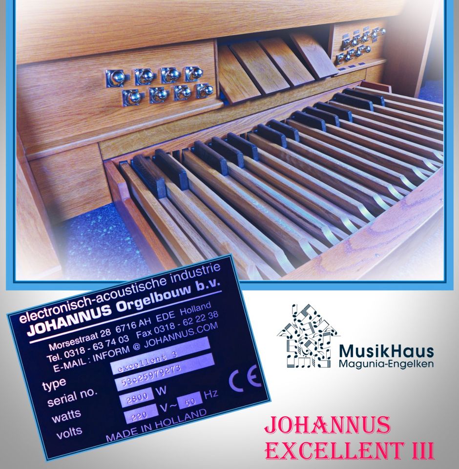 Kirchenorgel, Sakralorgel, JOHANNUS Excellent III, 66 Reg., 3 Man in Stade