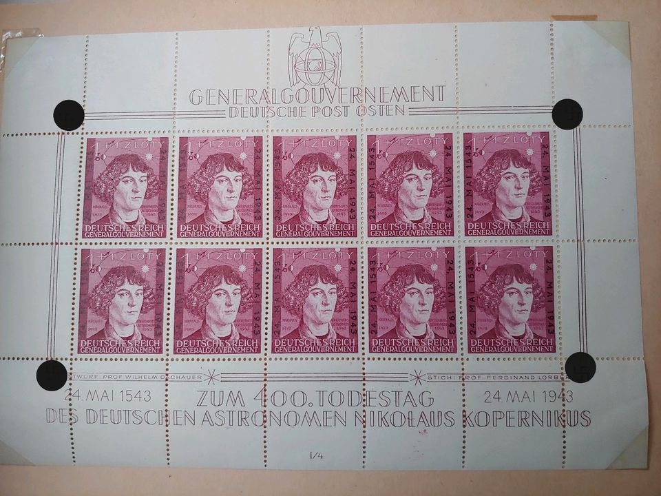 Bogen Briefmarken 400. Todestag von Nikolaus Kopernikus in Gera