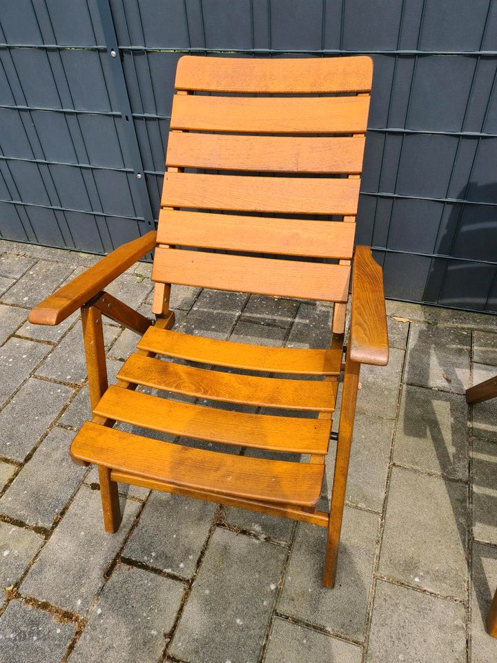 3 Holzstühle mit Auflage/ Garten in Espelkamp