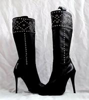 Vero Cuoio Stiefel High Heel Stiletto Boots Leder schwarz Nieten Nordrhein-Westfalen - Langenfeld Vorschau