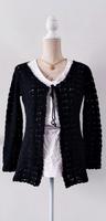 moderne Strickjacke Lochmuster schwarz vorne zum binden Gr. L Bayern - Heilsbronn Vorschau