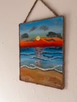 Gemälde Wandbild Acrylmalerei Leinwand-Platte Sunset 24x19 cm Niedersachsen - Tostedt Vorschau