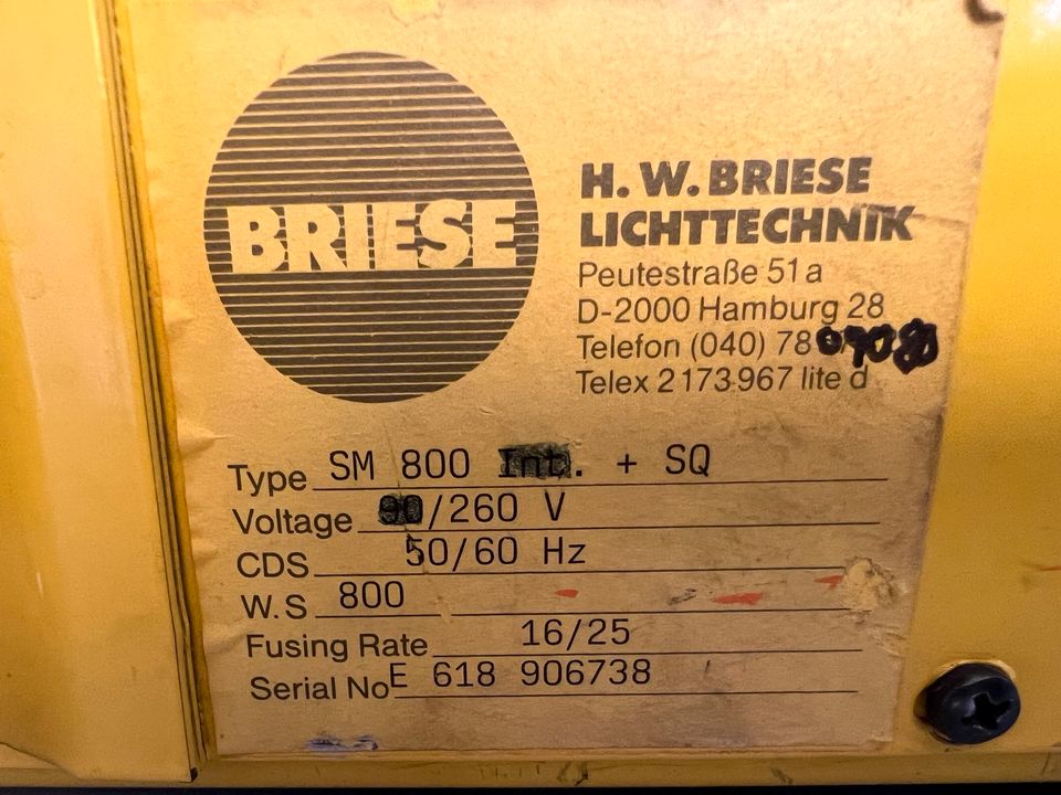 Briese SM 800 + SQ Blitzgenerator in Heidelberg